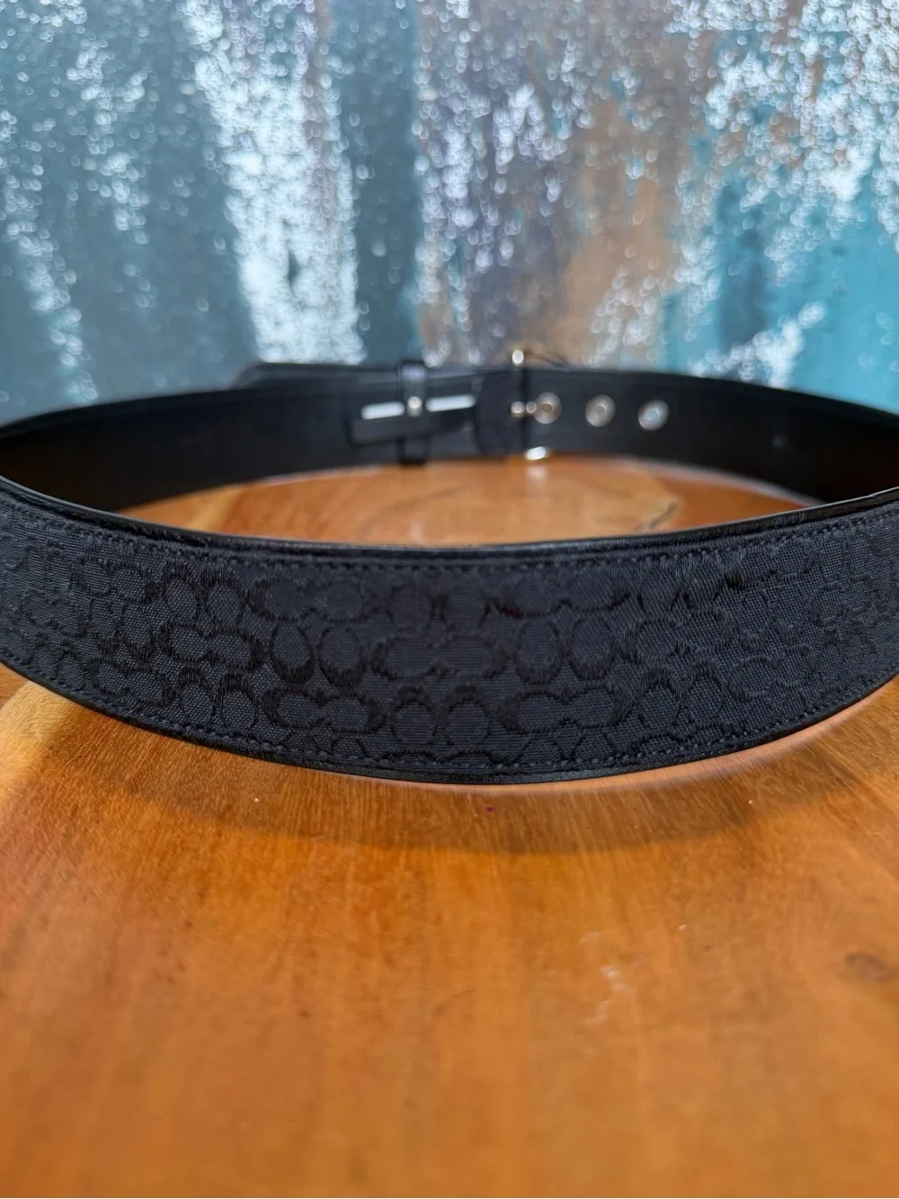 Coach Y2K Vintage Soho Black Micro C Leather HTF Grommet Belt Sz M Altered GUC